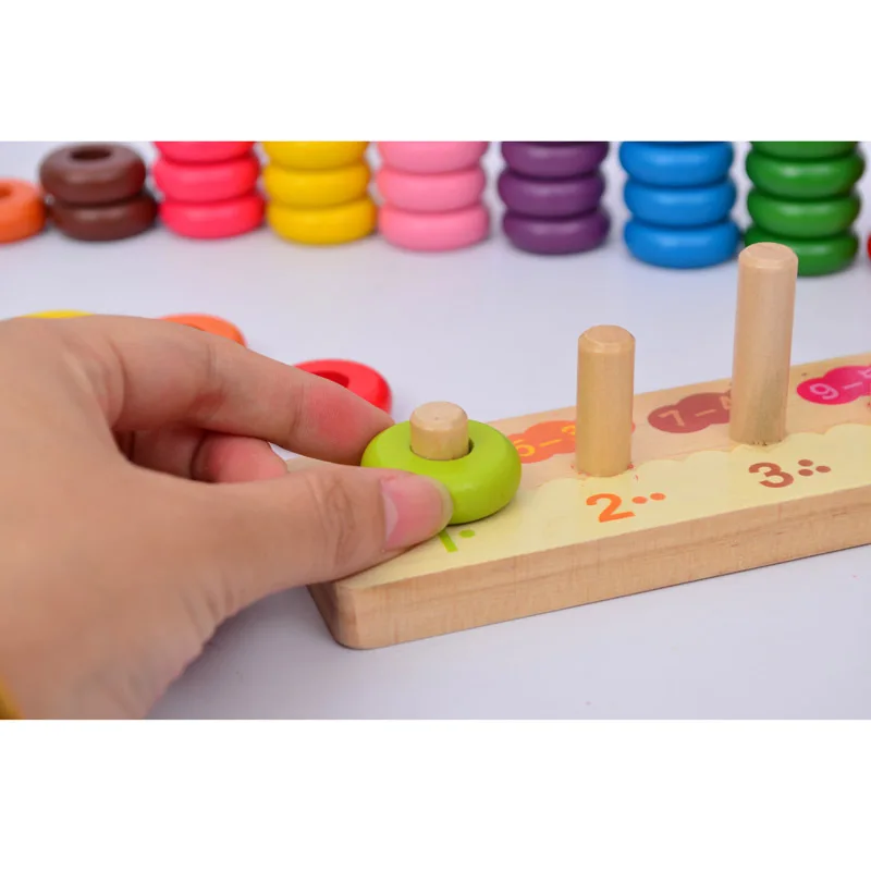 Детская развивающая игрушка с числами, с расчетом, Радужное кольцо, облачный чехол, колонна, Обучающие приспособления Монтессори, расчетная рамка Ma