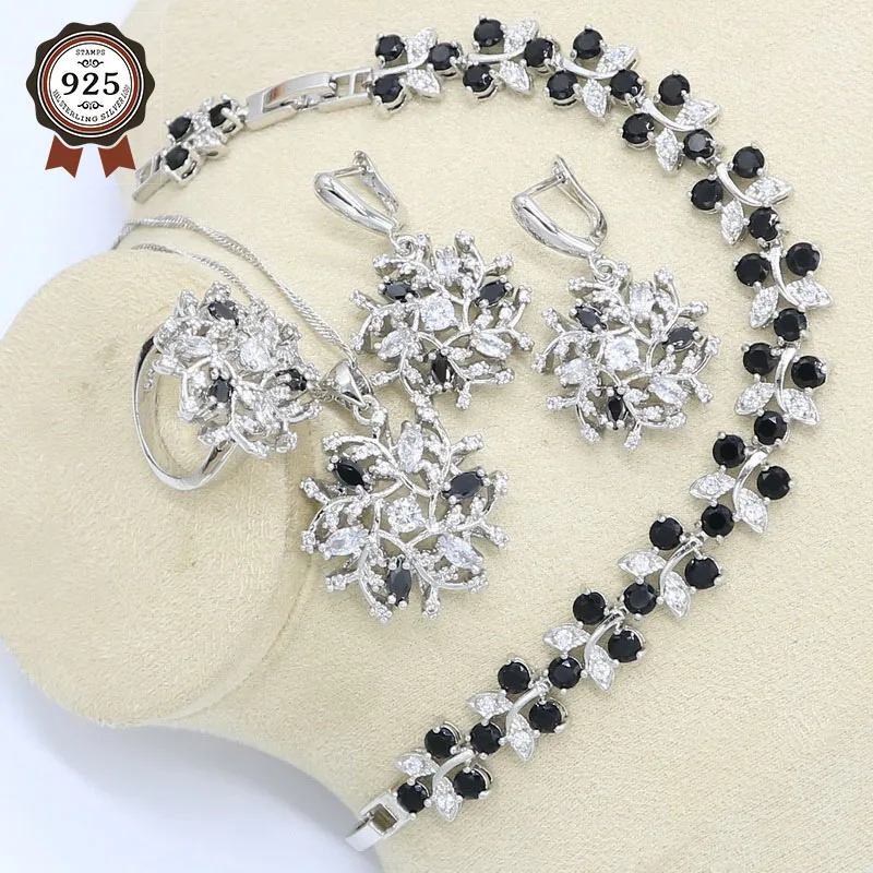 Черно белый кубический цирконий цвет серебра фотоэлемент свадебный браслет