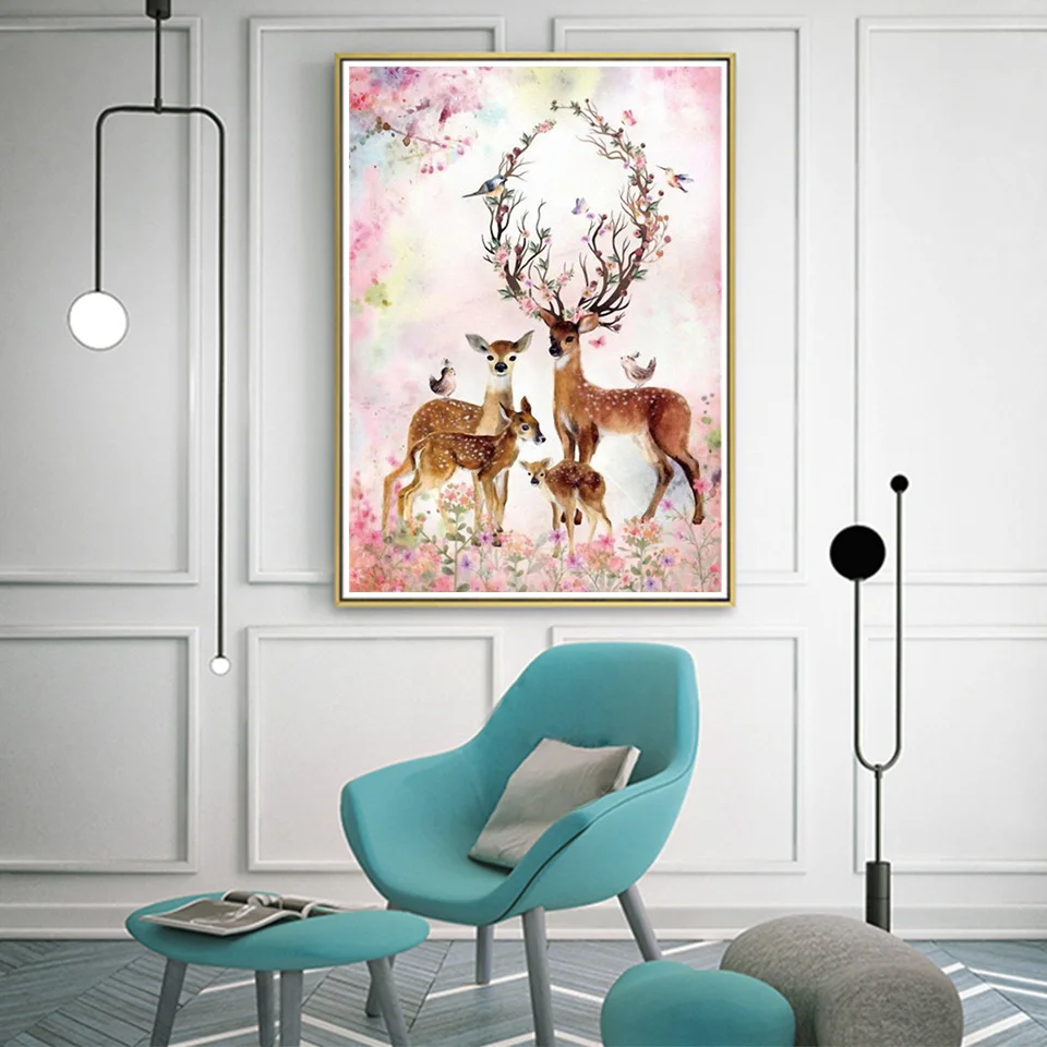 5D DIY Diamond Painting Sika Deer Rhinestone Embroidery Full Square/Round Animal Diamond Embroidery Mosaic Home Decoration Gifts