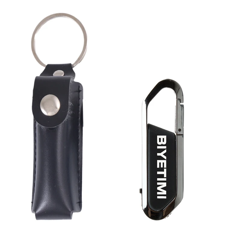 USB флеш-накопитель BiyeTimi, высокоскоростная подвесная Пряжка, 8 г, 16 г, 32 г, 64 г, 128 г, флеш-накопитель для карабина, USB флешка, флешка для ПК - Цвет: Серый