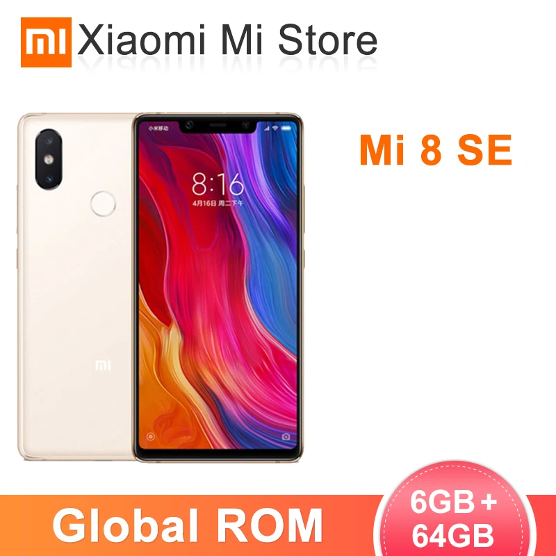 Глобальная ПЗУ Xiaomi Mi 8 SE 6 ГБ ОЗУ 64 Гб ПЗУ Смартфон Snapdragon 710 5,8" AMOLED экран 12 Мп+ 5 Мп AI двойная камера заднего вида