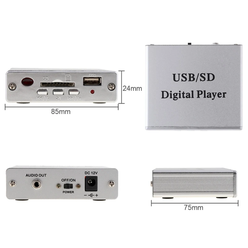 Dc 12V цифровой автомобильный усилитель мощности Mp3 Аудио Плеер ридер 3 электронная