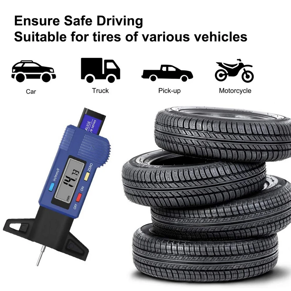 Digital Car Tyre Tire Tread Depth Gauge Meter Measurer Tool Caliper