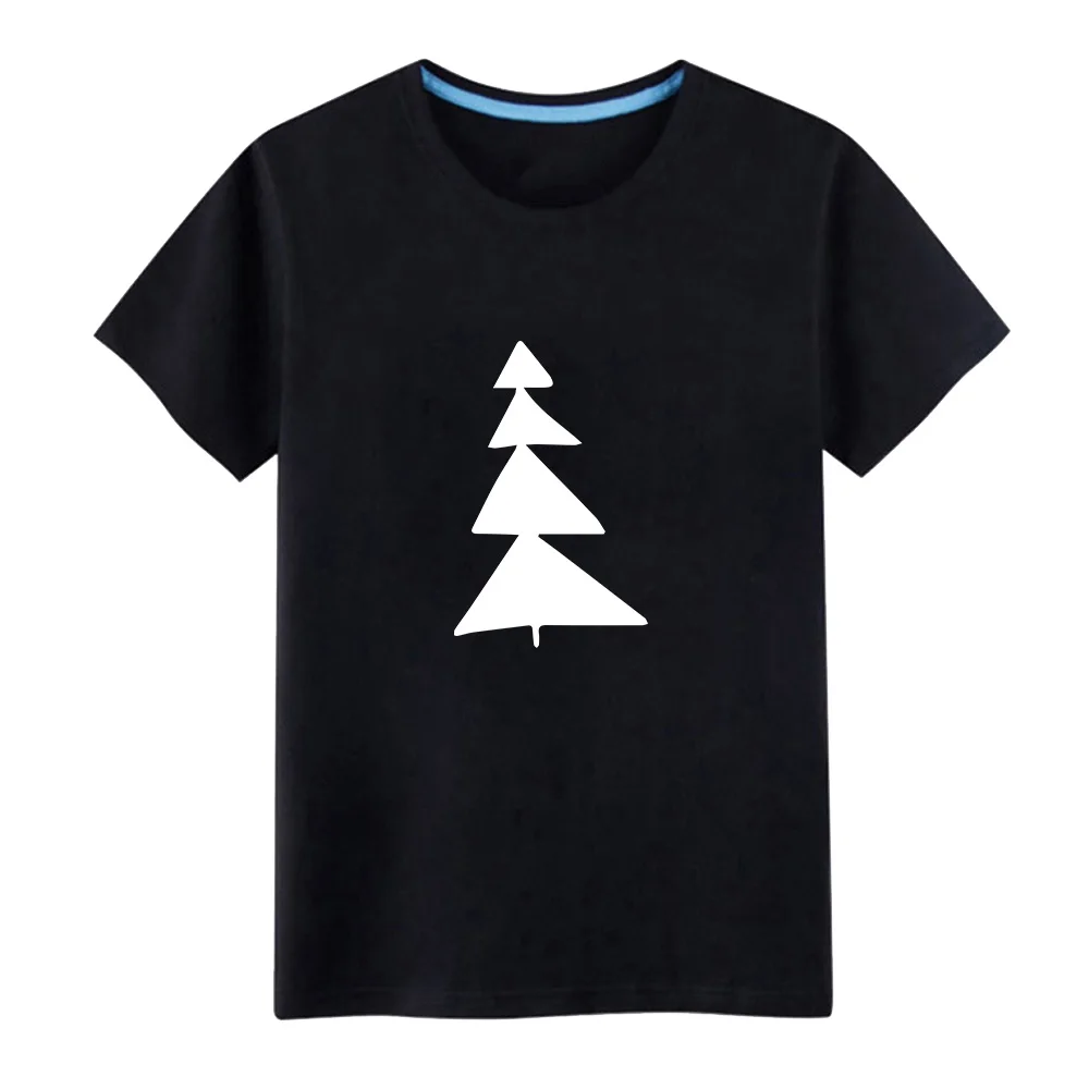 new Cartoon Christmas tree Luminous Kids T-Shirts Boy Girls Fluorescent Short Sleeves T shirt Baby Cotton Tops Ves