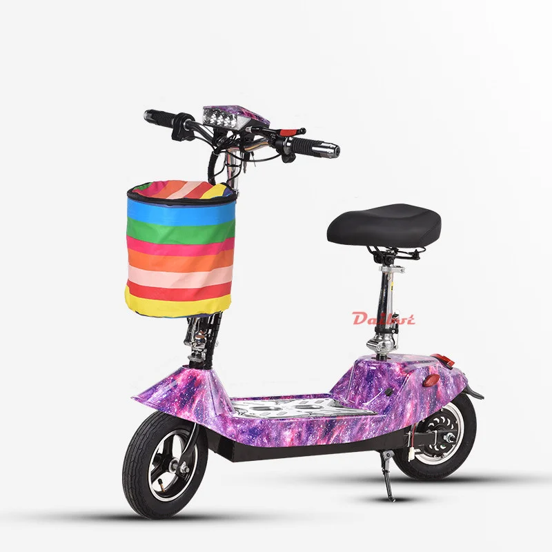 Daibot Electric Scooter 36V Two Wheel Electric Scooters 10 inch 350W Seat Portable Pink Folding Electric Bike For GirlWomen     (30)