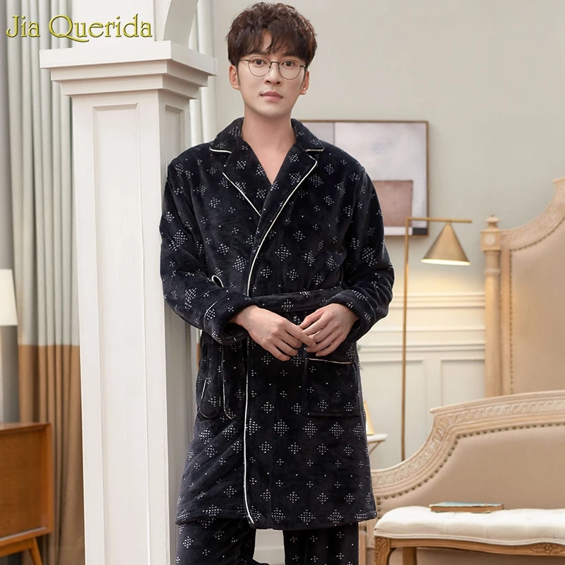 Mens pajama set with matching robe Outlet