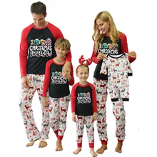 Pyjama Parent enfant mignon, hauts et pantalons imprimés de noël, vêtements de maison, tenues assorties pour la famille