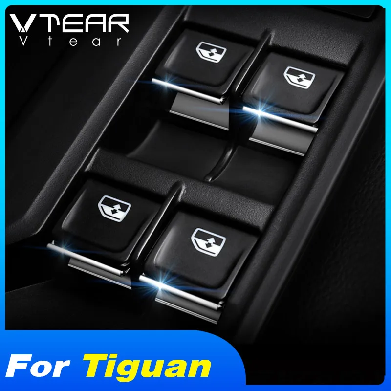 

Vtear For Volkswagen VW Tiguan 2019 2018 MK2 Interior Accessories ABS Chrome Car Window Lift Switch Button Sequin Trim Sticker