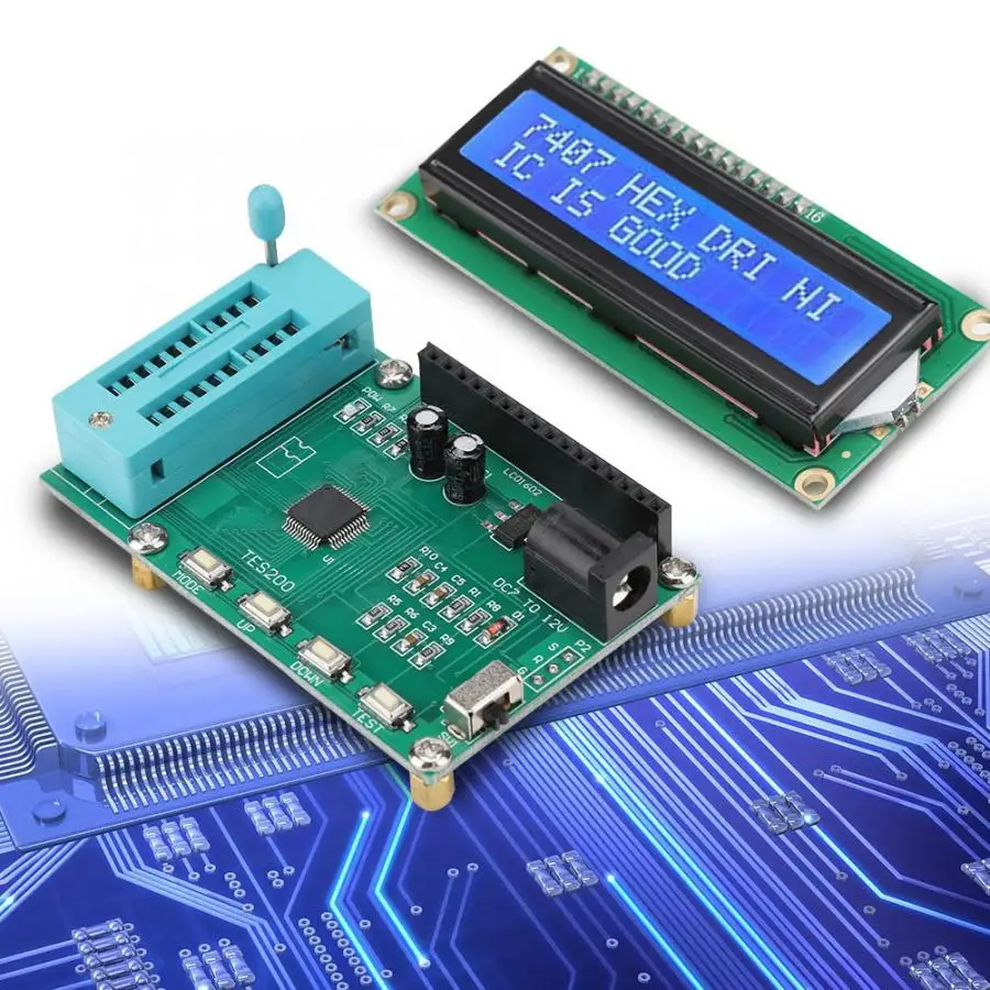 Тестер цифровых микросхем 74 40 45 серии lC Logic Gate тест er цифровой измеритель TES200 цифровой интеграционный тест детекторы окиси углерода