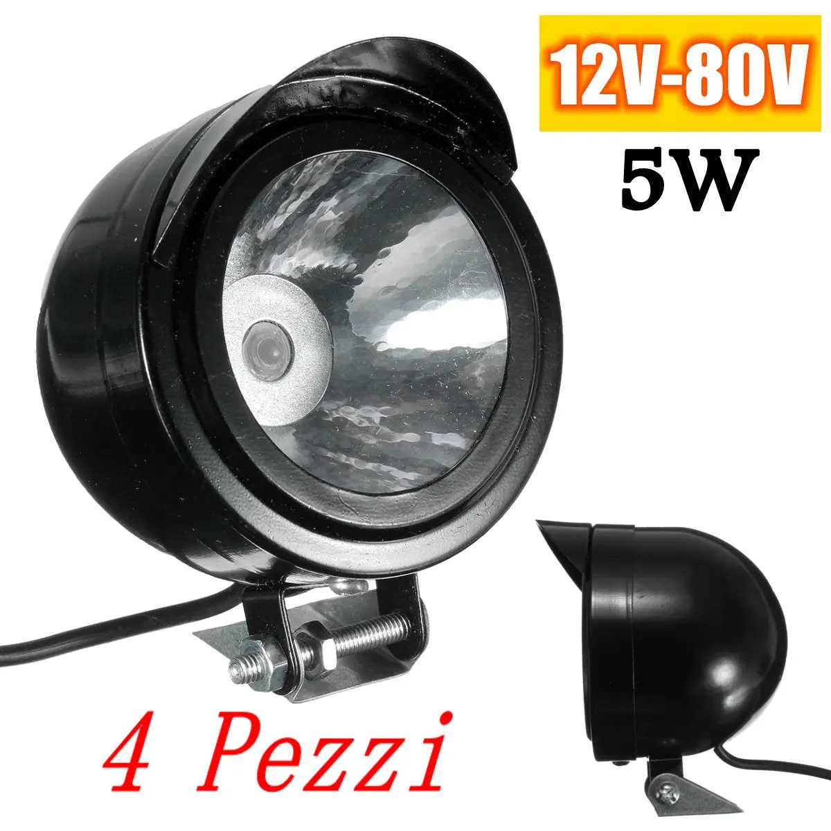 4Pcs 1/2/4 шт. 12 V-24 V 5W 6500K мотоцикл светодиодный Круглые Прожекторы противотуманных фар Лампа переднего света автомобиля свет для электрических транспортных средств и мотоциклов - Цвет: 4Pcs