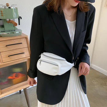 

Waterproof Girls Crossbody Bags Casual Zipper Waist Pack for Female Trend Pockets Pouch Chest Bag Women Leather