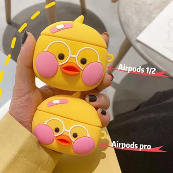 

3D duck Earphone Case for Airpods Pro Case Cute Silicone Cartoon Case for Apple Airpods Pro 3 Cover Headphone Earpods Keychain