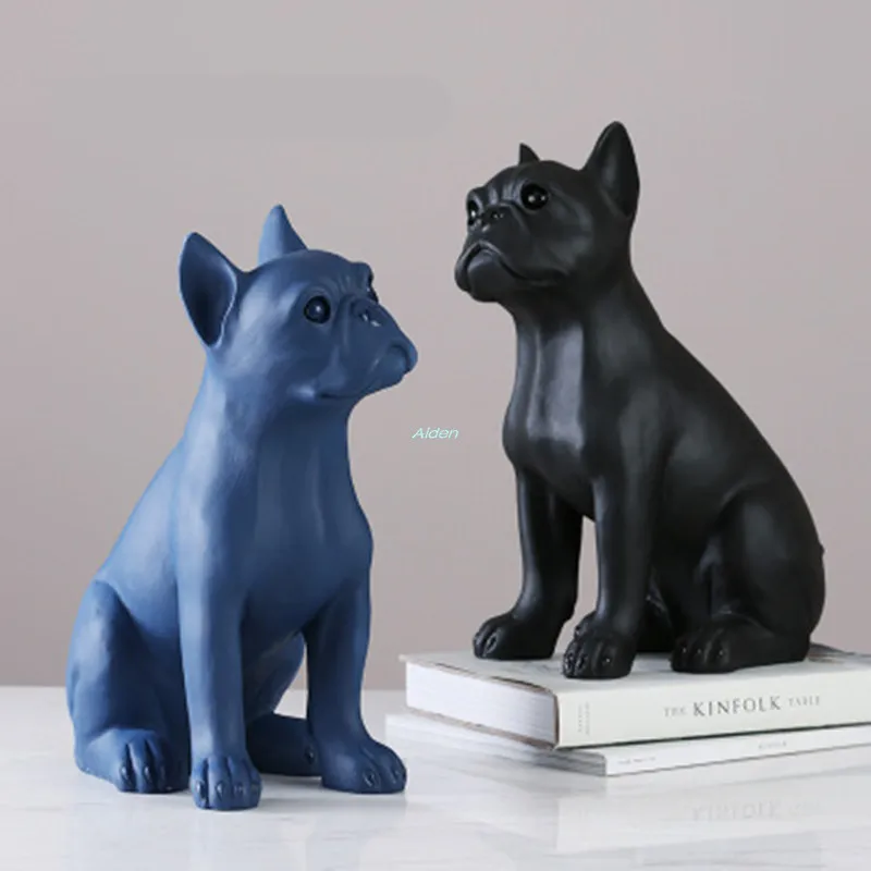 15 "сидение положение моделирование бульдог Canis ознакомление Собака Животное украшение креативный подарок Смола 37,5 см Z2464