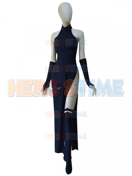 Jogo mortal kombat sub zero cosplay vestido sexy cheongsam ninja azul  lutador máscara traje de boxe terno bandagem vestido com meias - AliExpress