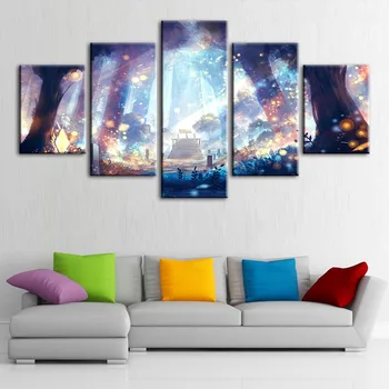 

Canvas HD Prints 5 Panel Pictures Wall Art Painting Home Decor Modular Xinzi and Millennium Magic Poster Living Room No Frame