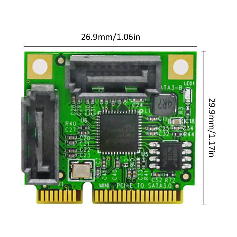 2 порта Sata3.0 Mini Pci-E к Sata3.0 карта расширения Мини интерфейс жесткий диск интерфейс Плата расширения Riser Card