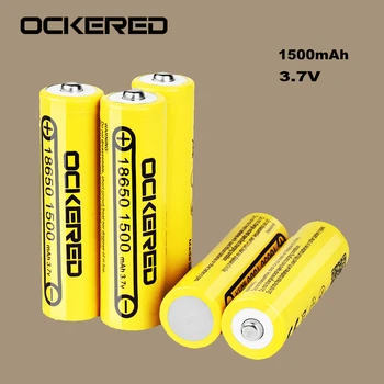 

4PCS/lot Ockered Rechargeable Battery 18650 1500mAh with New 18650B 3.7v 1500 mAh for Flashlight Headlamp Electronic Toy Drop