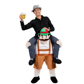 

Woman Men Uncle Beer Ride on Me Magic Pants Walking Mascot Christmas Halloween Cosplay Costume Animals Carry Back Fake Legs