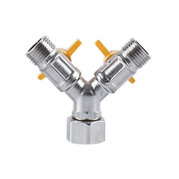 

Automotive Shut Off Fuel Gas Pipe Y Shaped Irrigation Ball 3 Way Large Flow Connector Adapter Brass Hose Barb Fitting