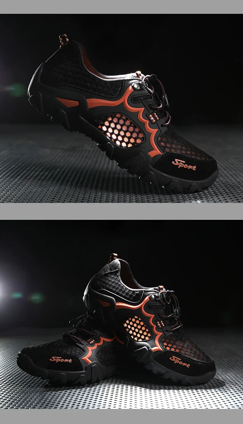 Summer New Style Outdoor MEN'S Casual Shoes Anti-slip Punched Sheet Surface Hiking Shoes MEN'S Hiking Shoes