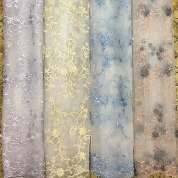 

Gauze Embroidered Lace Fabric For Children's Garment 2019 New Design Floral French Mesh Lace Fabric DIY Sewing Dress Material