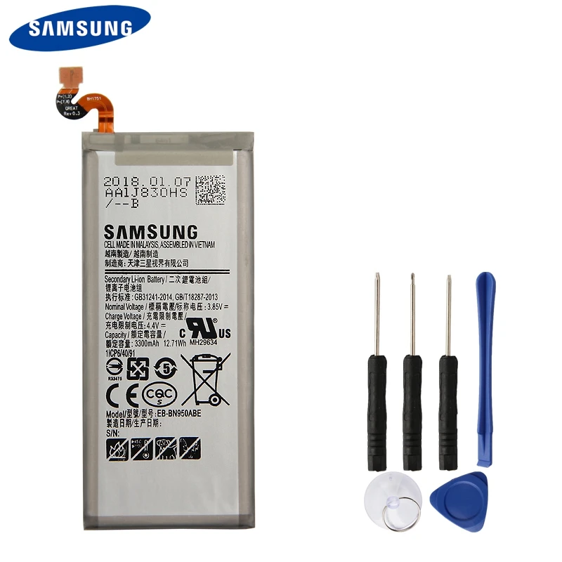

Original Samsung Battery EB-BN950ABE EB-BN950ABA For Samsung GALAXY Note 8 Note8 N9500 N9508 SM-N950F Project Baikal 3300mAh