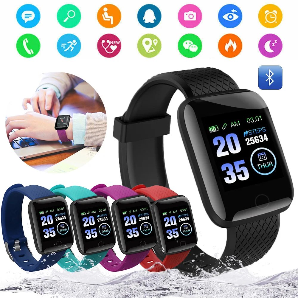 

116 Plus Smart Watch Men Heart Rate Monitor Blood Pressure Waterproof Smartwatch GPS Fitness Tracker for Android IOS with Box