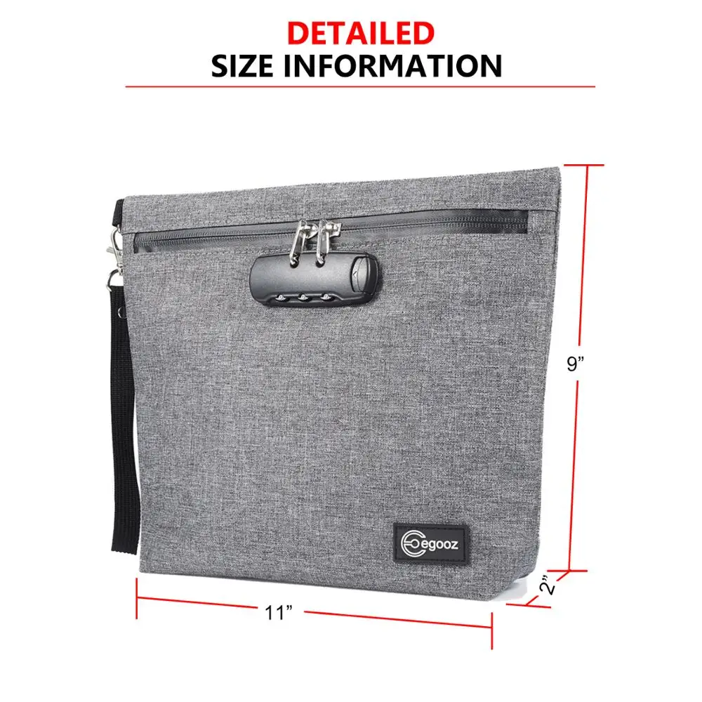 Smoking Smell Proof Bag Tobacco Pouch With Combination Lock For Herb Odor Proof Stash Container Case Storage Waterproofiner