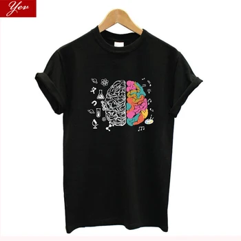 

harajuku Brain 100%cotton T Shirt women Science Chemistry hip-hop streetwear Math summer female T-shirt Funny Tee shirt homme