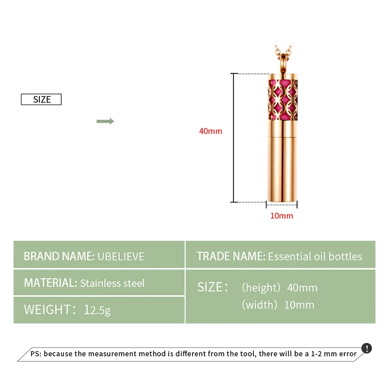 316L из нержавеющей стали для духов бутылка анти-комаров эфирное масло рассеиватель Ароматерапия Ожерелье Золотой цвет кулон для женщин