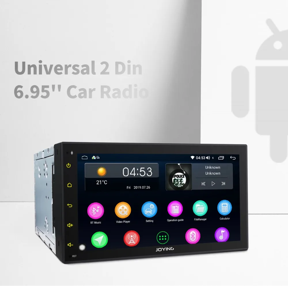 Top JOYING double 2 din 6.95" car radio Android 8.1 Octa Core with DSP GPS Navigation head unit SWC universal BTstereo audio player 9