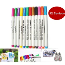 12 шт моющиеся текстильные маркеры для рисования, ручная работа, многоцветные футболки, обувь, одежда, пигмент, маркер для рисования, ручки 14,5 см