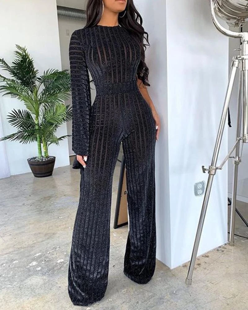 Long sleeve jumpsuit skinny leg Clearance