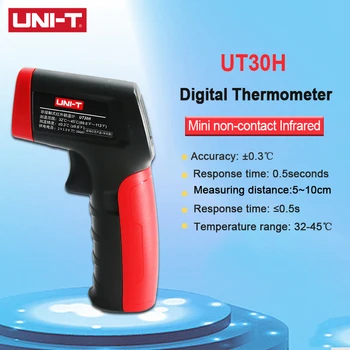 

UNI-T Non-contact Infrared Thermometer 32℃ - 46℃ Digital Handheld Temperature Meter Measure LED & Voice Alarm Data Hold Tester