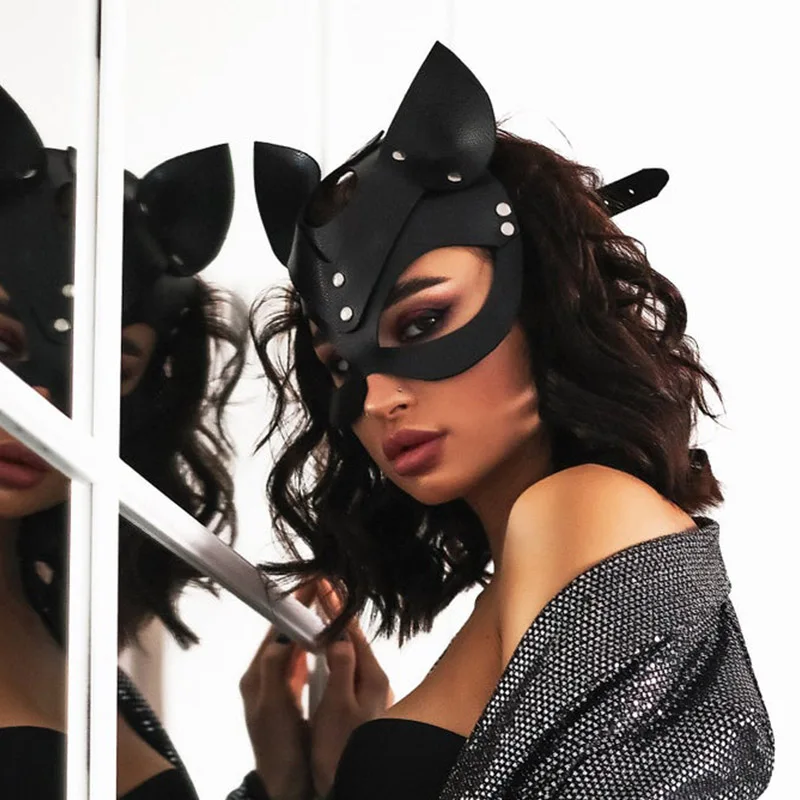 Кожаная маска для БДСМ-маскарада BLACKWOLF кролика косплея Фетиш Секс-игрушки