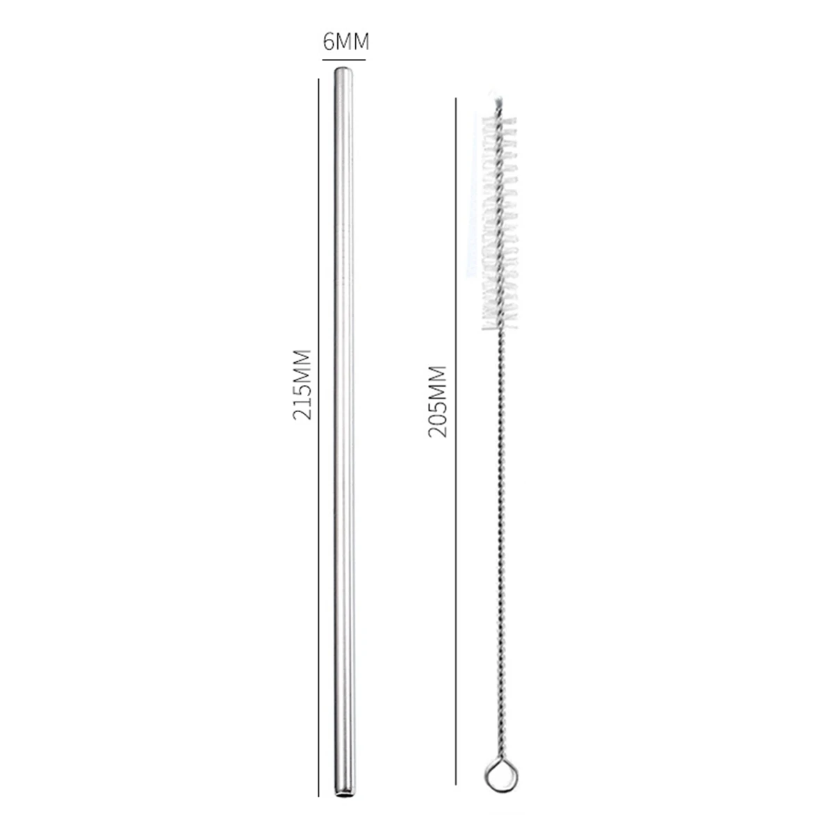 Eco-Friendly Reusable Stainless Steel Drinking Straw with Cleaning Brush, Dishwasher Safe