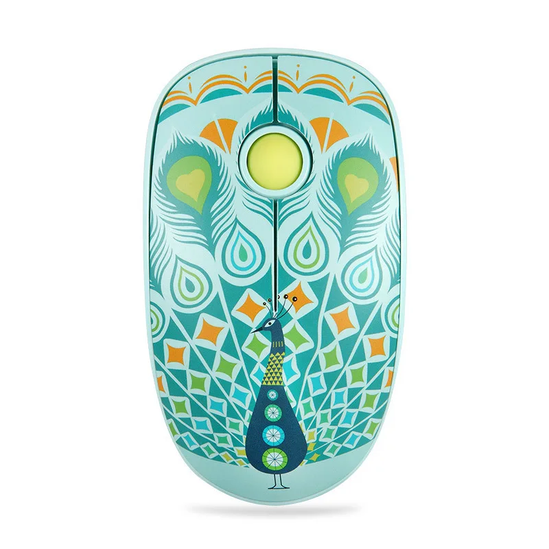 Peacock 2,4G беспроводная мышь 1000 dpi для девочек, милые животные, Бесшумная игровая мышь для Macbook lenovo, эргономичная мышь для ноутбука, компьютера, компьютера, геймера - Цвет: Peacock