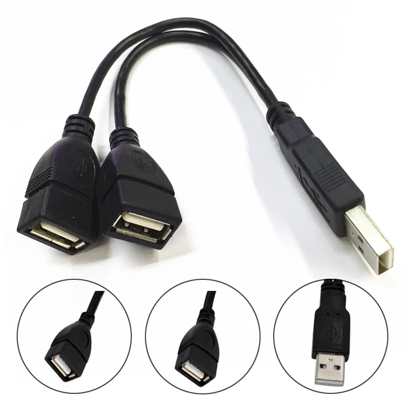 28AWG High Speed USB Male to 2 USB2 0 Female Extension Cable HUB Spliter Adapter Cable 2