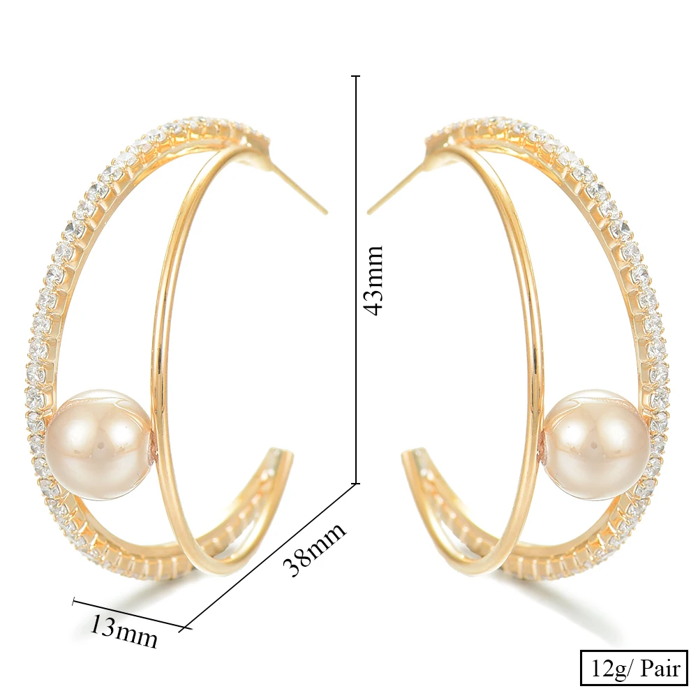 GODKI модные роскошные серьги гвоздики с искусственным жемчугом для женщин
