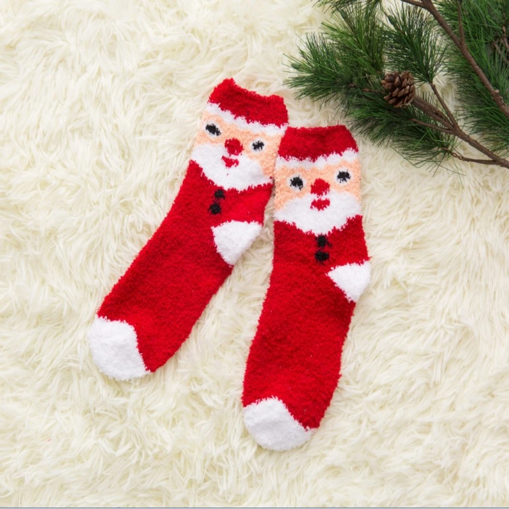 New Sock Christmas Red Women Winter Warm Gifts Soft Cotton Stereo Socks Cute Santa Claus Deer Socks Christmas Socks Cute
