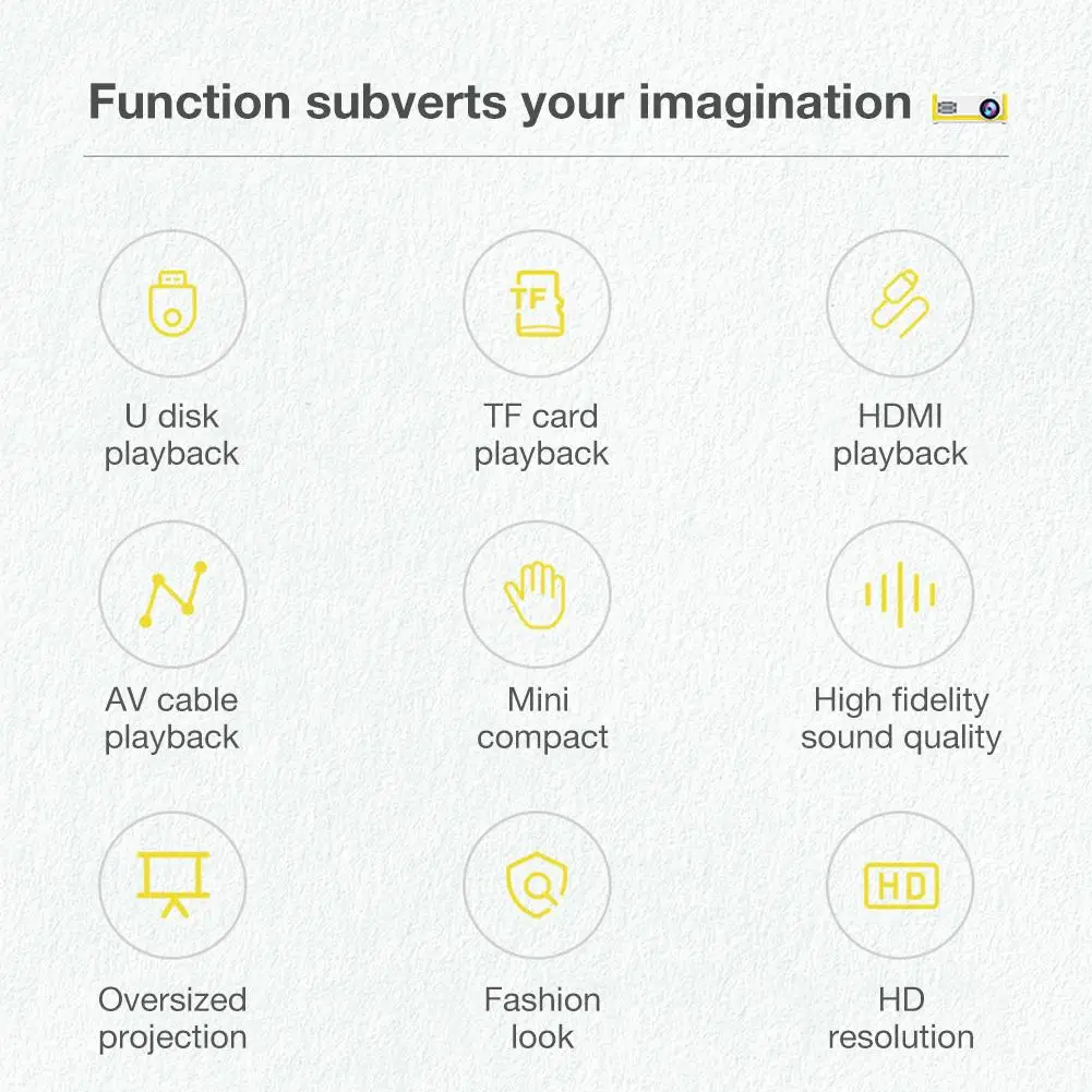 Мини-проектор M1 YG300 беспроводной портативный 2.0in полноцветный светодиодный ЖК-видеопроектор 400 люмен 1080P с HDMI USB AV