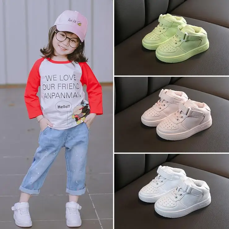 Размеры 21-33; осенне-зимняя детская обувь; Высокие Топы; кроссовки для девочек; мягкая дышащая детская обувь; высококачественная повседневная спортивная обувь для мальчиков