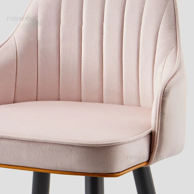 Nordic Creative Bar Chairs Kitchen Furniture Backrest High Bar Stools Minimalist Modern Armchair Hotel Front Desk Chair