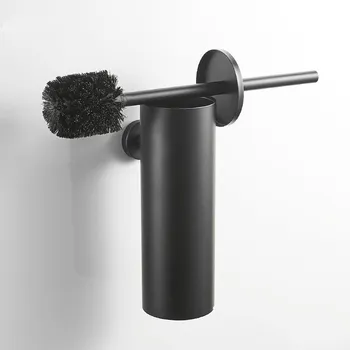 

Bathroom Toilet Brush Holder Matt Black, 304 Stainless Steel Toilet Brush Wall Mounted for Bathroom Storage and Organization