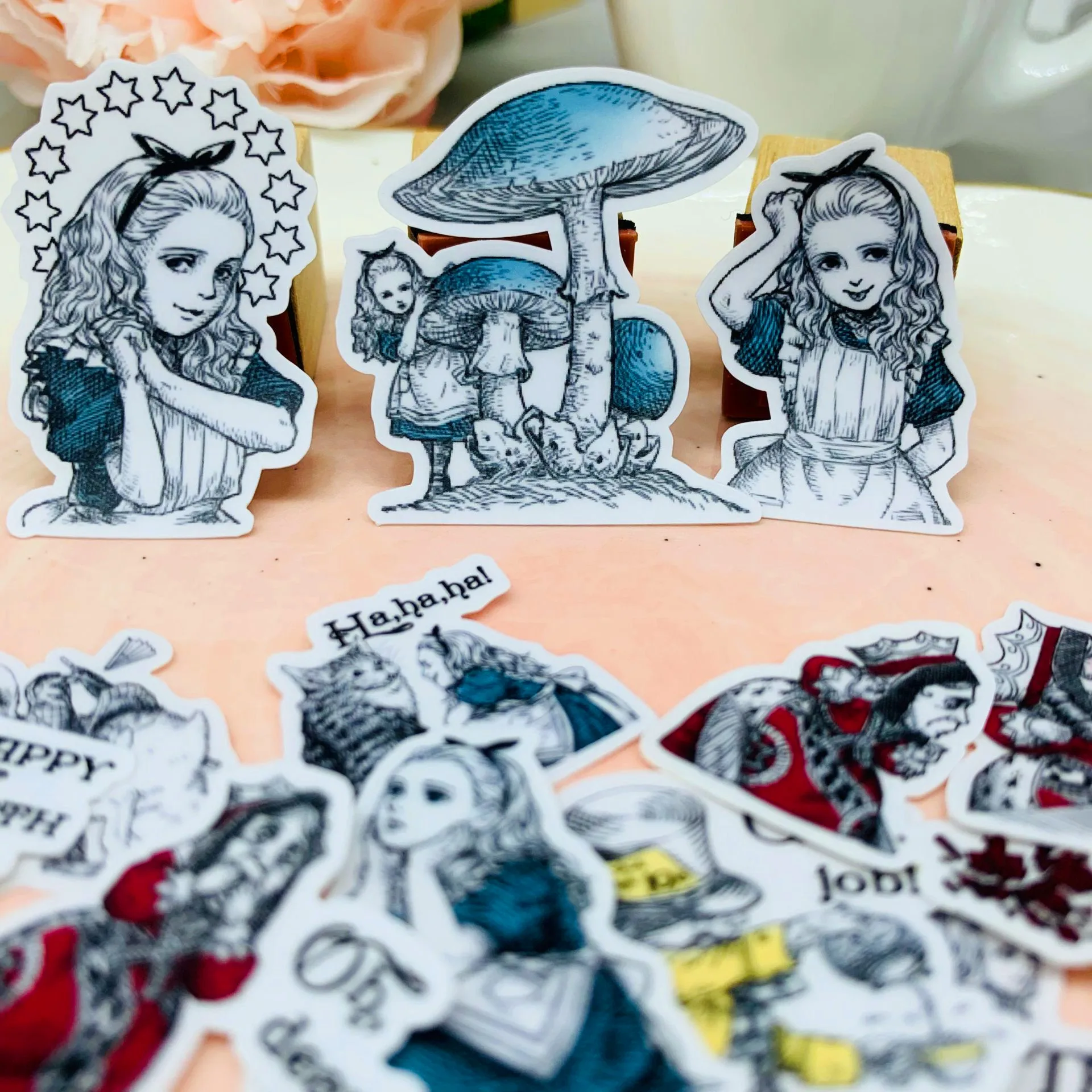 

40pcs Hand drawn girl clip art / stickers / DIY art photo album