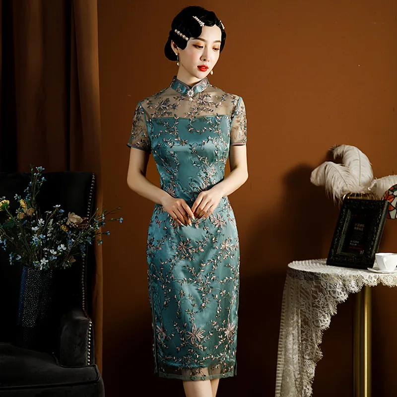 cheongsam-de-saten-verde-oscuro-para-mujer-version-para-mejorar-la-cintura-ropa-diaria-para-banquete-fotos-pasarela-vestido-chino-encaje-novedad-de-2022