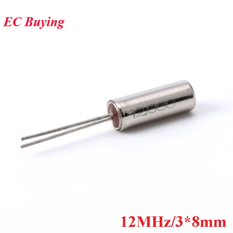 10pcs/lot 12MHz 12.000 MHZ 12.000MHz 12M Hz Frequency Resonator Oscillator Quartz Crystal Cylender 3*8mm 3X8mm