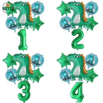 

6pcs green Dinosaur Party Balloon Dinosaur Birthday Kids Party Decoration Baby Shower Globos Cumpleanos déco anniversaire dinosa