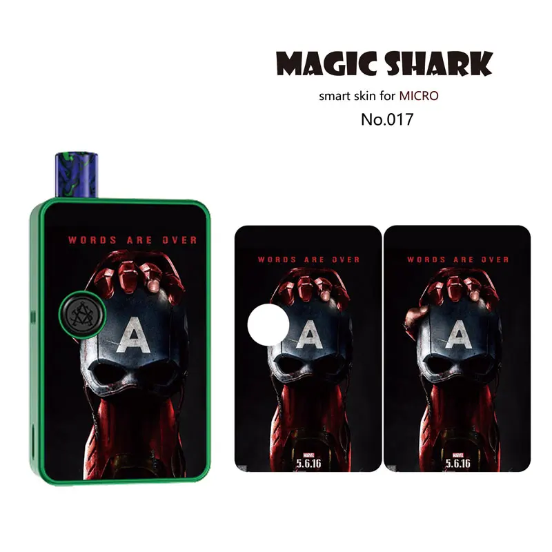 Magic Shark 2.5D стерео Мстители Человек-паук защитный капитан Amreican чехол пленка для Asvape MICRO ELF 011-020