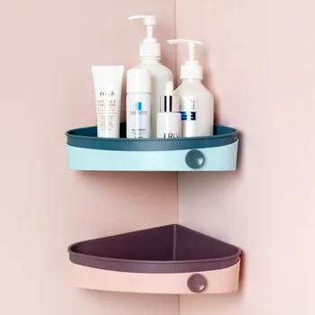 

Bathroom Storage Corner Shelf Punch Free Triangular Shelves Holder Shower Rack Basket Accesorios Bano Bathroom Products BE50BS